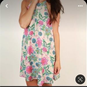 Everly Paisley Floral Spring Shift Dress Oversized Size Small Spaghetti Strap